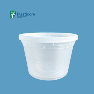 Hộp đựng thức ăn nhựa PP tròn dùng một lần PLASTICORE Clear 8 12 16 24 <span class=keywords><strong>32</strong></span> oz, có nắp đậy kín, dùng được cho súp nóng, đông lạnh - Product Image 2