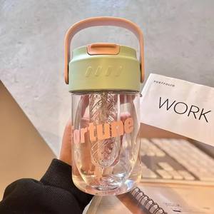 Offre Spéciale grande capacité été Portable clair 600ml fleur thé potable bouteille d'eau en plastique avec filtre et paille - Product Image 6