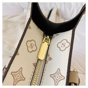 Sacs fourre-tout en cuir PU grande capacité pour femmes, motif géométrique imprimé, durables, portables, avec fermeture éclair – Vente en gros - Product Image 2