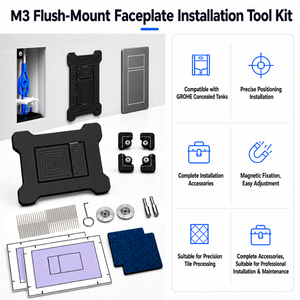 Kit d'outils d'installation pour plaque de chasse d'eau M3 pour réservoir encastré avec bouton-poussoir pour carrelage, accessoires de positionnement et de découpe - Product Image 4