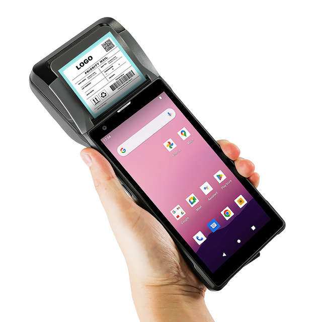 All in One Handheld NFC Terminal Octa Core MTK Android PDA Built in 58mm Thermal Printer for Warehouse Label Printing