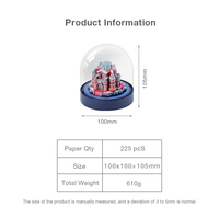 Lampe LED 5V à économie d'énergie pour sculpture 3D en papier, motif château, avec couvercle anti-poussière en acrylique transparent, utilisation sécurisée, support ODM