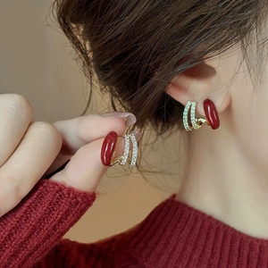 Pendientes de Botón de Estilo Retro Francés con Múltiples Capas para Chicas, Accesorio de <span class=keywords><strong>Moda</strong></span> Diaria <span class=keywords><strong>y</strong></span> Joyería para Fiestas, Regalo de Cumpleaños Perfecto - Product Image 5