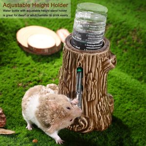 Glass <strong>Tank</strong> 3-in-1 Adjustable Gerbil Stand Holder Chew Proof Ceramic Dispenser for Dwarf Syrian <strong>Hamster</strong> Mice Rat Water Bottle - Product Image 6