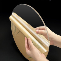 Disque à gâteau rond en acrylique transparent, taille personnalisée, plaque circulaire en plexiglas transparente pour base de gâteau et toile de fond décorative