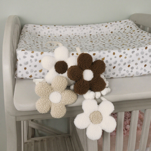 Toptan özel çiçek şekli bebek yeni Teddy kabarık peluş Sherpa Soother çiğneme dişlikleri yenidoğan emzik zinciri pamuk ahşap - Product Image 2