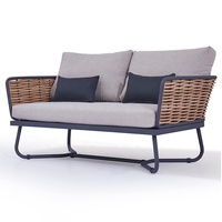 Brown Günstige Patio Wicker Konversation Einstellung Couch Loves eat Möbel Outdoor Garten Rattan Aluminium Schnitts ofa Set