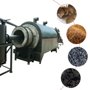 High Yield Rice Husk Sawdust Wood Chips Sugarcane Bagasse Coconut Shell For Charcoal Rotary Type Carbonization Furnace
