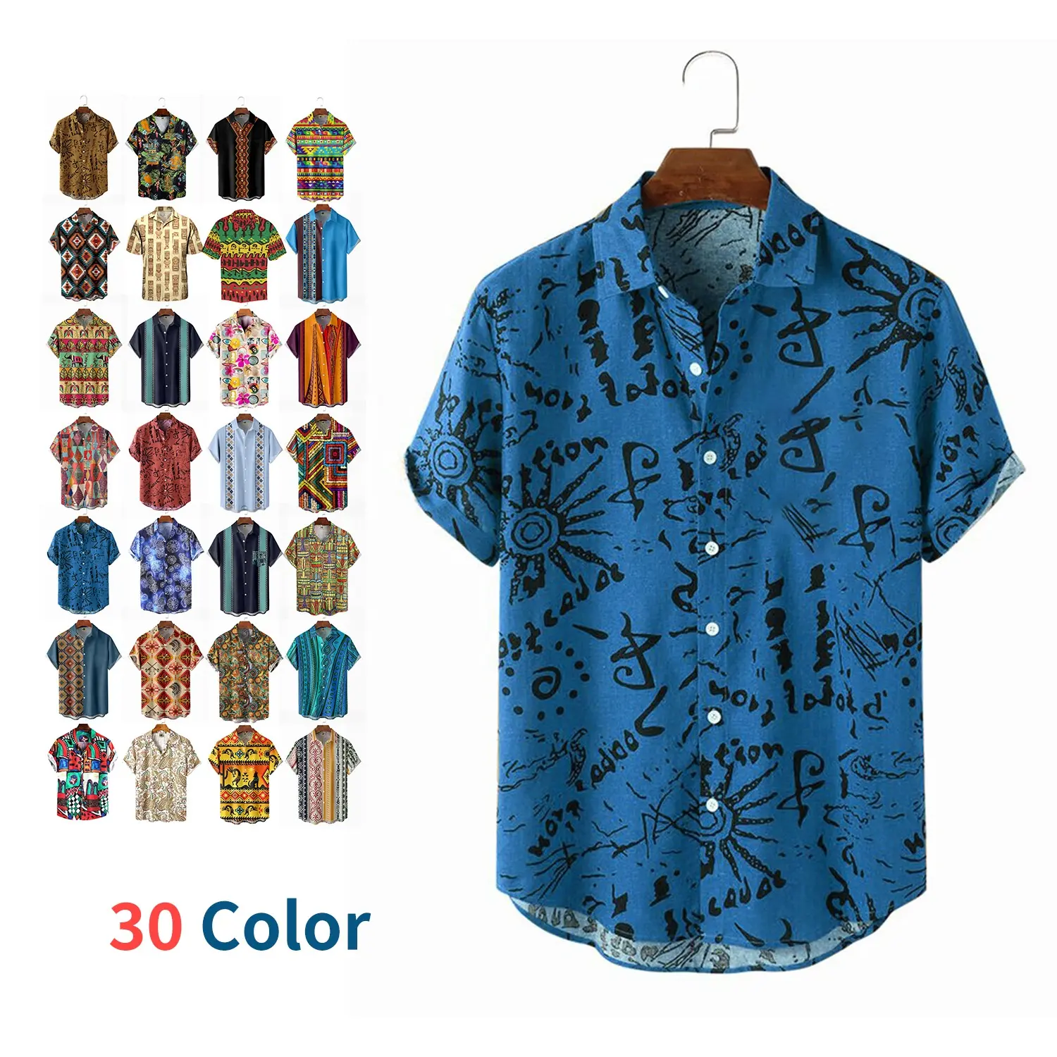 Factory Supply Hawaiian Shirt Manufacturers Custom Fashion Vintage Street Wear Resort Latest Casual Shirts Designs For Men