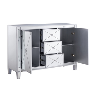 Tủ Tráng Gương Màu Bạc Sang Trọng Hiện Đại Hai Cửa 3 Ngăn Kéo Tủ Bàn Điều Khiển Dành Cho Khách Sạn Gia Đình - Product Image 3