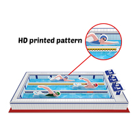 Puzzle Kertas 3D Model Stadion Olahraga, Kolam Renang & Lapangan Tenis, Kit DIY Kreatif Edukatif, Mainan Hadiah