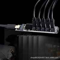 Adaptateur de carte d'extension USB10G de type C vers 5 SATA3 6 Gbit/s JM575 JMS580