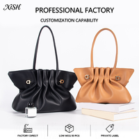 Sac fourre-tout minimaliste en cuir véritable froncé XISHANG pour femme, personnalisable avec logo et couleur, idéal pour les marques de mode
