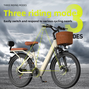 400W 24 pouces vélo de ville électrique pour femmes moteur sans balais Shimano 7 vitesses freins à double disque cadre Step-Through 13AH Lithium - Product Image 2