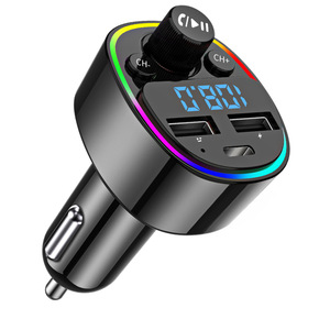 Transmetteur FM <span class=keywords><strong>Bluetooth</strong></span> 5.0 pour <span class=keywords><strong>voiture</strong></span>, lecteur MP3 sans fil sans perte, lumière d'ambiance LED, <span class=keywords><strong>kit</strong></span> audio mains libres pour <span class=keywords><strong>voiture</strong></span>, <span class=keywords><strong>musique</strong></span> - Product Image 3