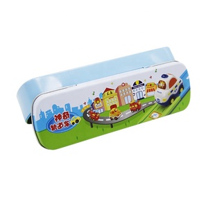 Boîte à crayons rectangulaire de haute qualité avec motif de voitures de dessin animé, organisateur pour élèves du primaire, emballage en métal - Product Image 3