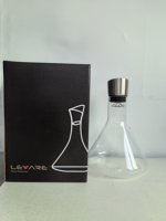 Carafe à vin en verre soufflé à la main, transparente, moderne et classique, personnalisée, 1500 ml (50 oz), avec aérateur en acier inoxydable