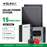 Système d'énergie solaire hybride SUNEX 5000W 5KW/10KWH, ensemble complet avec batterie au lithium, kit complet pour la maison