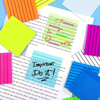 Essentiels pour la rentrée scolaire : Blocs-notes adhésifs transparents avec lignes PET, 12 blocs, 50 feuilles, 3x3 pouces, pour enregistrement de notes et marquage
