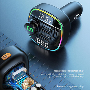 Coloré BT 5.0 <span class=keywords><strong>USB</strong></span> <span class=keywords><strong>chargeur</strong></span> de <span class=keywords><strong>voiture</strong></span> <span class=keywords><strong>Type</strong></span> <span class=keywords><strong>C</strong></span> <span class=keywords><strong>chargeur</strong></span> rapide de <span class=keywords><strong>voiture</strong></span> transmetteur FM lecteur mains libres récepteur Audio adaptateur de musique MP3 - Product Image 6