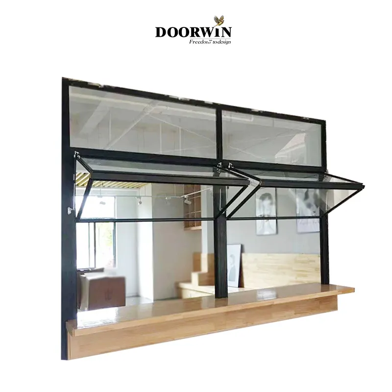 Doorwin brand China manufacturer US Vertical Types Double Glazed Thermally Broken Aluminum Bi Folding Glass Windows