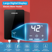 Douche électrique instantanée sans réservoir à haut débit 4500W 220V, thermostat intelligent à température constante, affichage LED, sans réservoir d'eau, chauffe-eau