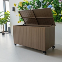 Boîte de rangement de jardin personnalisée, boîte de rangement extérieure, boîte de rangement en plastique pour patio, boîte de rangement pour terrasse d'été, étanche