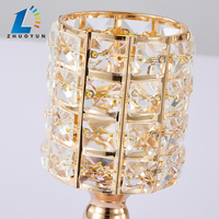 Bougeoir métallique, centre de Table en verre doré et argenté, support de bougie pour décoration de mariage