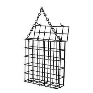 Oniya Cheap Black Metal Mesh Hanging Suet Cakes Bird Feeders for Garden Decor Accessories