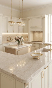 Échantillon Gratuit 100% Quartz Artificiel Vietnamien Blanc Taj Mahal Grande Dalle 20mm – Plans de Travail Modernes pour Salles de Bain d'Hôtels et Plans de Travail de Cuisine - Product Image 4