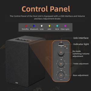 Par <span class=keywords><strong>de</strong></span> Altavoces <span class=keywords><strong>de</strong></span> Estantería Activos <span class=keywords><strong>de</strong></span> Madera <span class=keywords><strong>de</strong></span> 5.25'' con Bajos 2.0, Cableados e Inalámbricos, HDMI, Subwoofer <span class=keywords><strong>de</strong></span> 100W, para Cine en Casa, Computadora, <span class=keywords><strong>Estudio</strong></span>, Monitor - Product Image 2