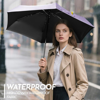 Vente en gros pas cher Promotion coupe-vent couleur logo imprimé capsule mini poche voyage soleil pluie 5 plis parapluie avec étui cadeau