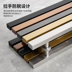 Manija de puerta de vidrio sin huellas dactilares, manija de puerta de acero inoxidable, tubo cuadrado para manija de puerta, manija de puerta de madera, manija de puerta corredera - Product Image 2