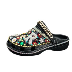 2026 New European American Fashion Brand Simple <b>Clogs</b> Handmade Inlaid Diamond Slippers for Women French Style Ladies Slippers - Product Image 1