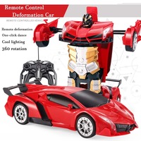 AiJH Coches Teledirigidos 2 en 1 Personalizados, Juguetes RC de Gran Cantidad, Coche Teledirigido de Deformación 1:18, Diseño Ligero
