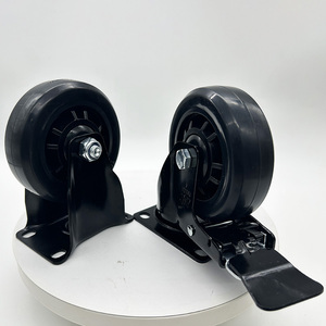 VIMA Customized 4 Inch Elastic Rubber <strong>Casters</strong> Fixed Castors Without Brakes Medium Duty <strong>Caster</strong> For Trolley Cart - Product Image 5