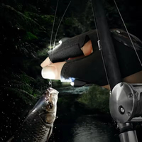 Gants de Pêche LED Étanche avec Lumière pour Nuit, Gants sans Doigts Flexibles et Portables pour le Travail, la Pêche et les Sports de Plein Air