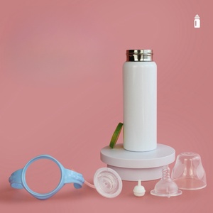 High Quality 240ml Stainless Steel <b>Nursing</b> Bottle Minimalist Design Customized Logo Blue Lid Baby Feeding Party Occasions - Product Image 4