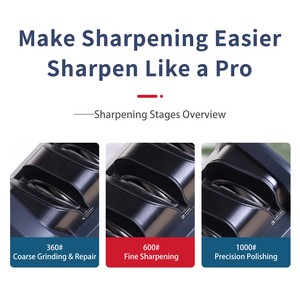 Aiguiseur de <span class=keywords><strong>couteaux</strong></span> électrique innovant à trois étapes : affûtage sans effort des lames à double tranchant <span class=keywords><strong>pour</strong></span> la cuisine, la maison, l'hôtel, utilisation - Product Image 4