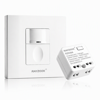 Kit Saklar Sensor Gerak Nirkabel 2.4GHz PIR dengan Penerima untuk Kontrol Pencahayaan Rumah Pintar