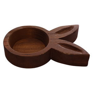 Forher Thỏ Đầu Hình Dạng Bằng Gỗ Bột Bát Bán Buôn Cổ Nhỏ Bằng Gỗ Nến Bát Tay Khắc Cho Trang Trí Nội Thất, Mộc Mạc Bát - Product Image 2