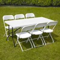 Table pliante en plastique HDPE portable rectangulaire extérieure blanche de 6FT pour les fêtes de camping d'hôtel Banquets cours parcs