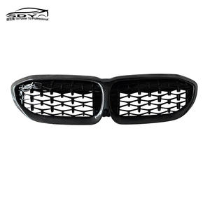 Griglia Anteriore a Doppio Rene Stile Diamante in Fibra di Carbonio per <span class=keywords><strong>BMW</strong></span> Serie 3 G20 <span class=keywords><strong>G21</strong></span> Pre LCI - Product Image 3