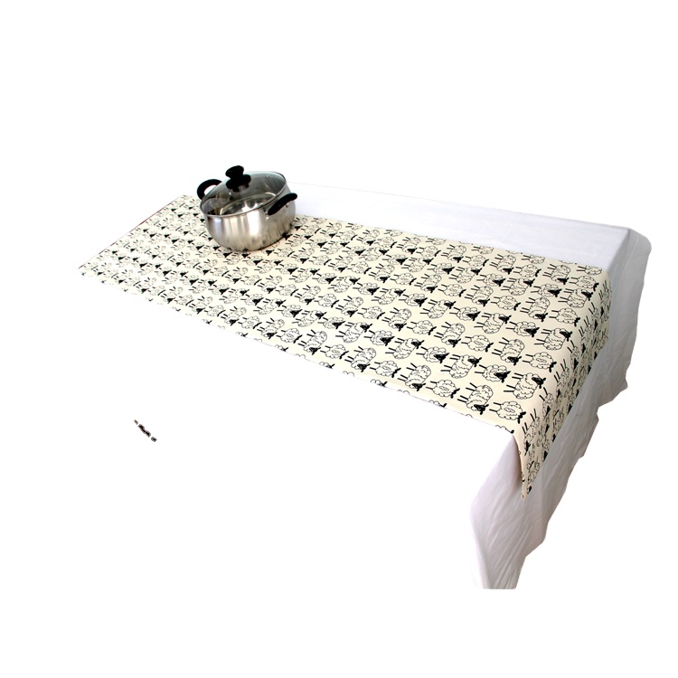 Оптовая продажа, декоративная настольная дорожка на заказ, креативная зеленая настольная дорожка из хлопка и льна с цифровой печатью