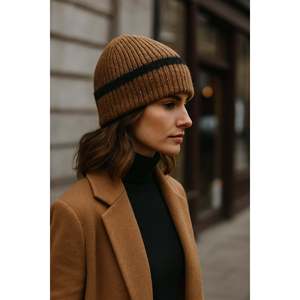 หมวกบีนนี่ขนสัตว์ลายแอนทราไซต์สำหรับผู้หญิง BERE1143 - Product Image 1