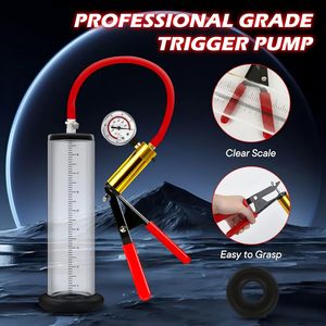 Manual <strong>Penis</strong> <strong>Pumps</strong> with Metal Handle Pressure Gauge Sex Toys Enlargers Cock <strong>Pump</strong> with Dial Vacuum <strong>Pump</strong> to Increase Penile Size - Product Image 2