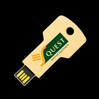 Clé USB en bambou personnalisée avec logo, en forme de clé, écologique, de 8 Go à 128 Go, clé USB en bois pour cadeau