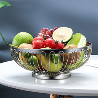Panier de rangement antirouille de style nordique en acier inoxydable 304 pour aliments, fruits, pain, œufs, légumes, matériau durable