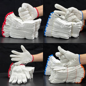 Guantes de Trabajo de Punto de Algodón Más Baratos con Logotipo Personalizado de <span class=keywords><strong>40g</strong></span> 50g, Guantes de Seguridad de Punto Blancos, Negros, Grises y Rojos - Product Image 3