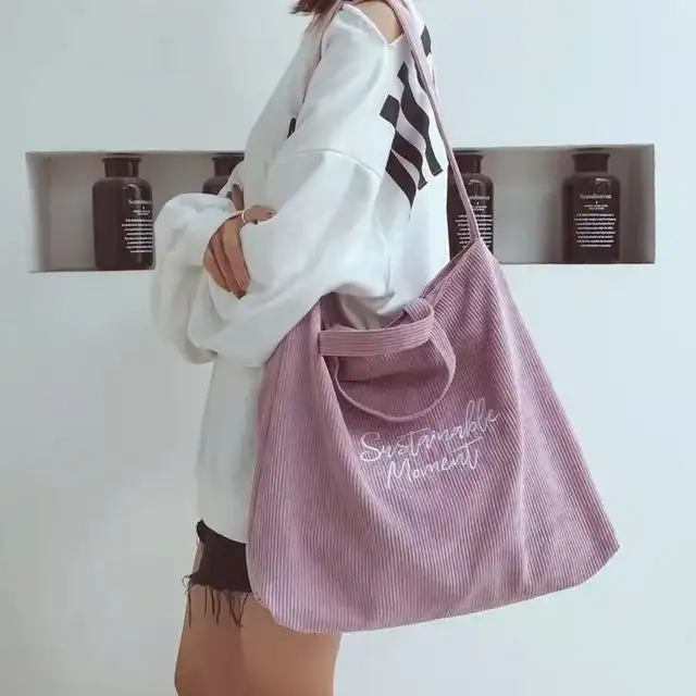 Huahao cotone a spalla lunga regalo di spessore 8oz borsa della spesa con logo OEM stampa tela di cotone custom shopping tote bag calico bag